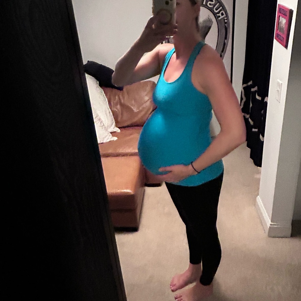 Blue beyond yoga bases covered Maternity Tank Top